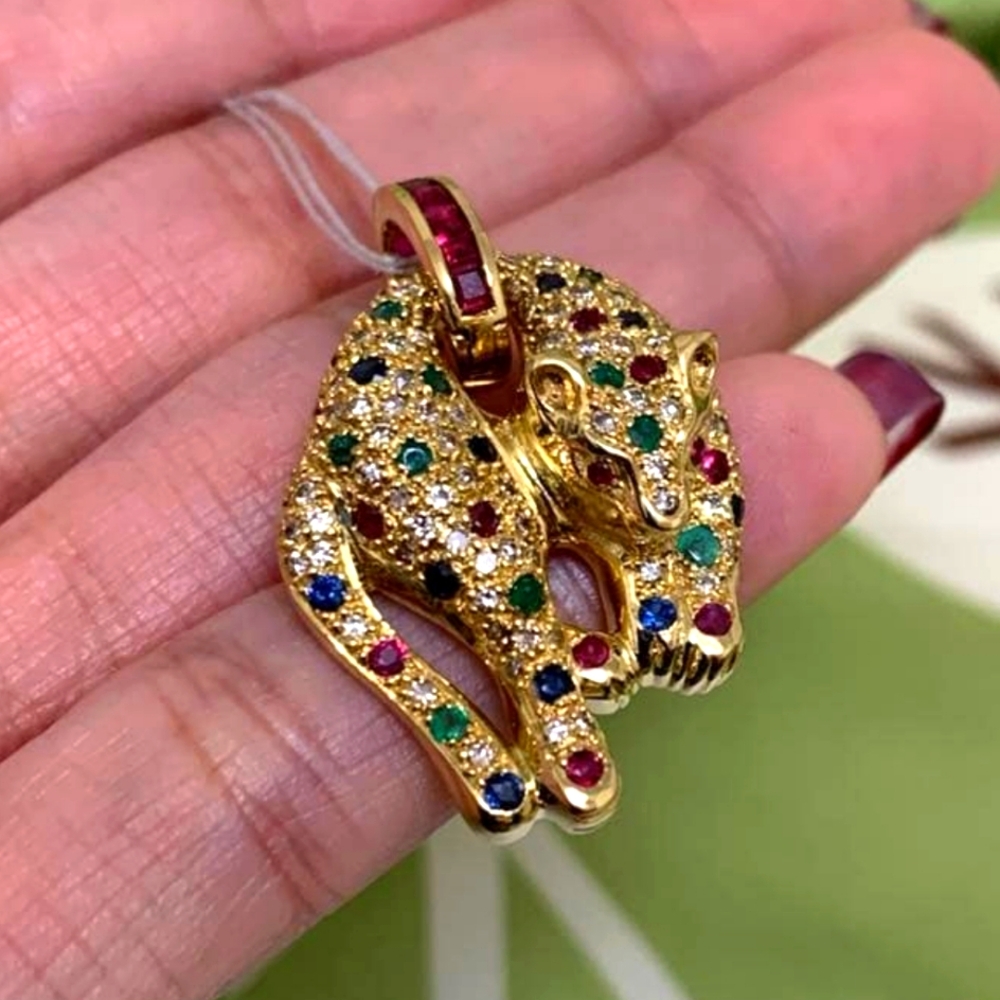 Panther brooch/pendant in 18K solid gold